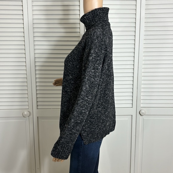 Jenni Kayne Recycled Cashmere, Wool & Cotton Turtleneck Marled Sweater XS - Picture 9 of 12